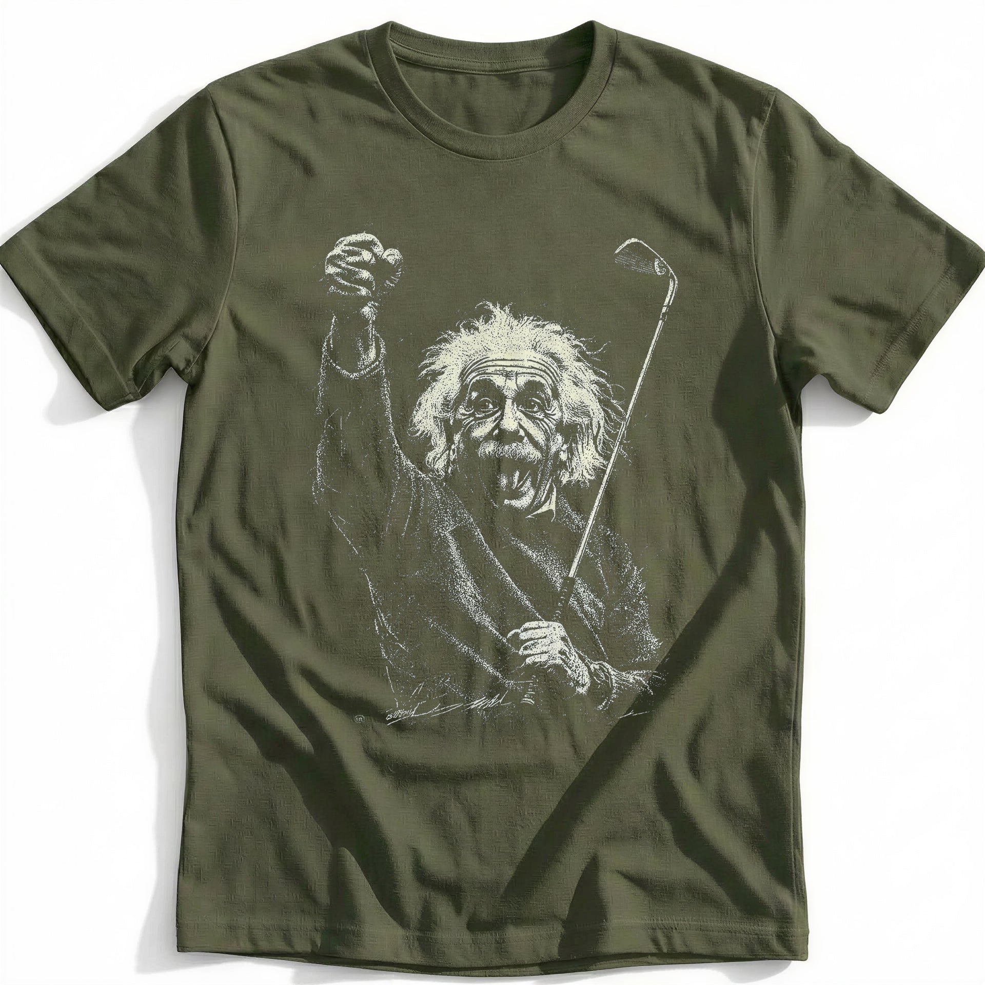 Albert Einstein Wild Hair Golf T-Shirt