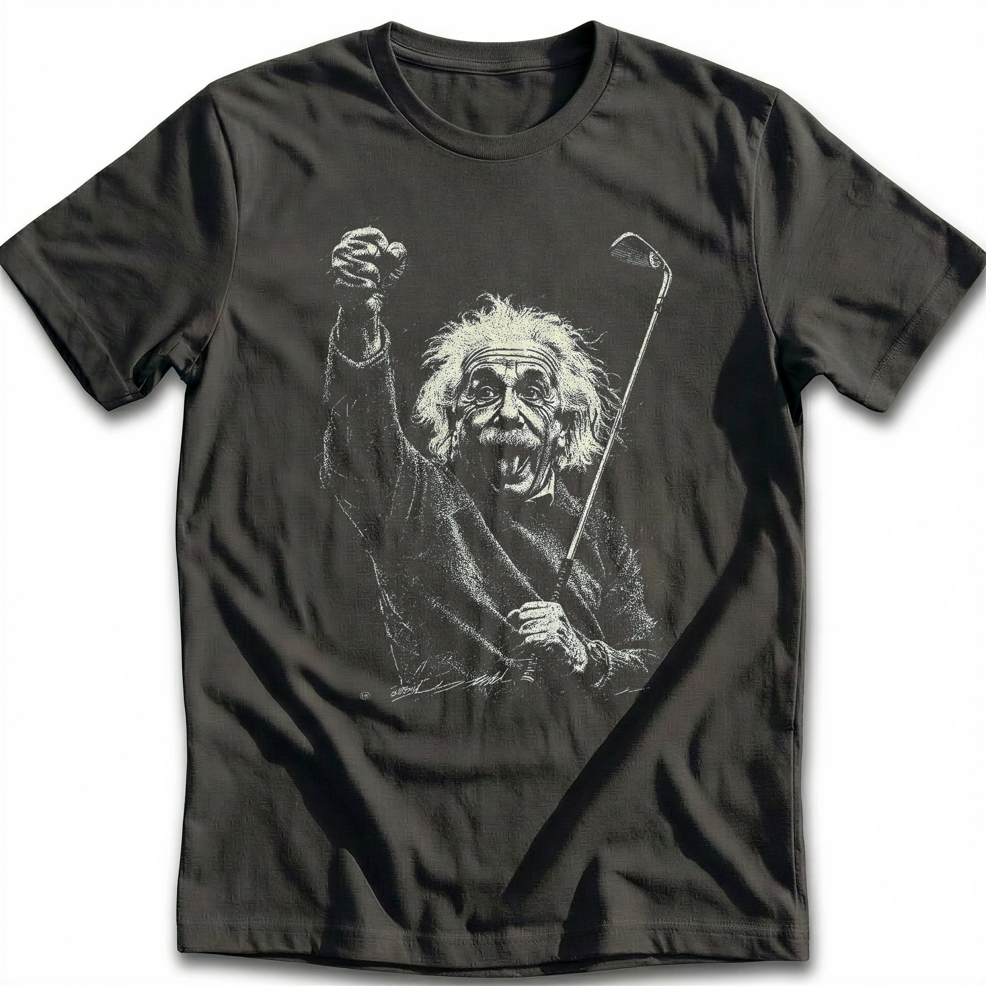 Albert Einstein Wild Hair Golf T-Shirt